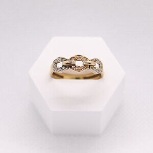 Vintage 19k Two-Tone Solid Gold Ring Portuguese Solid Gold (800 Purity) Size 6.5